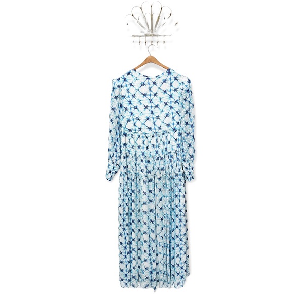 Rococo Sand Blue White Patterned Maxi Dress - Picture 3 of 6